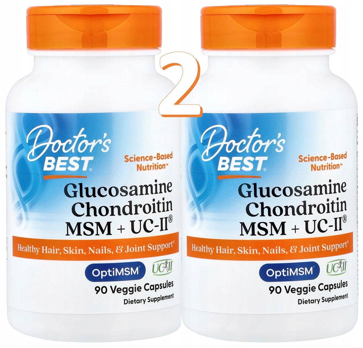 Doctor's Best - Glucosamine, Chondroitin, MSM + UCII | 90 Capsules x2