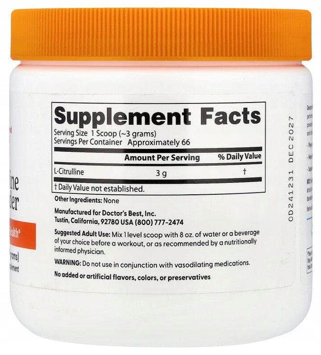 Doctor's Best - L-Citrulline Powder | L-citrulline powder (200 g) Packaging status original