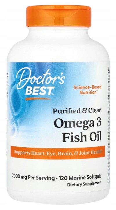 Doctor's Best - Purified & Clear Omega 3 Fish Oil | 1000mg | 120 Softgels