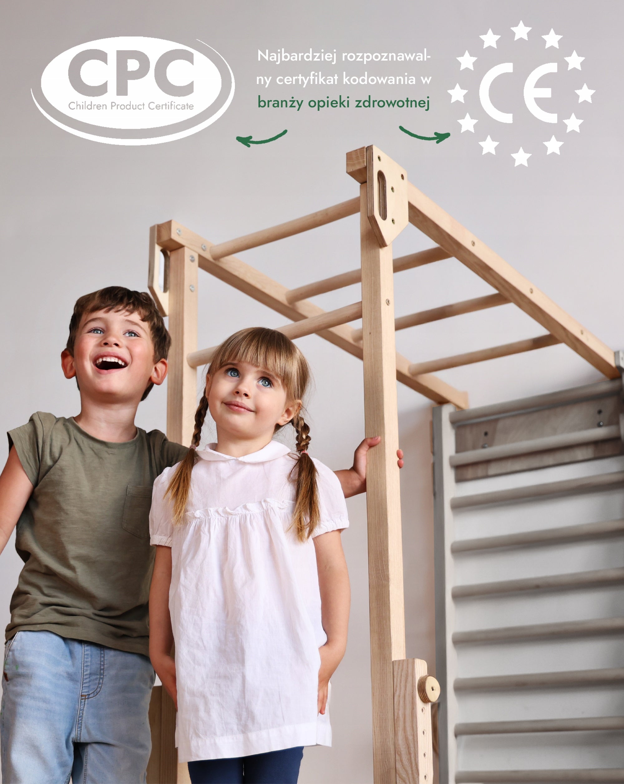 Dodatek do Ściana Szwedzka, element wspinaczkowy Montessori Plac Zabaw Included ladder flooring climbing wall slide