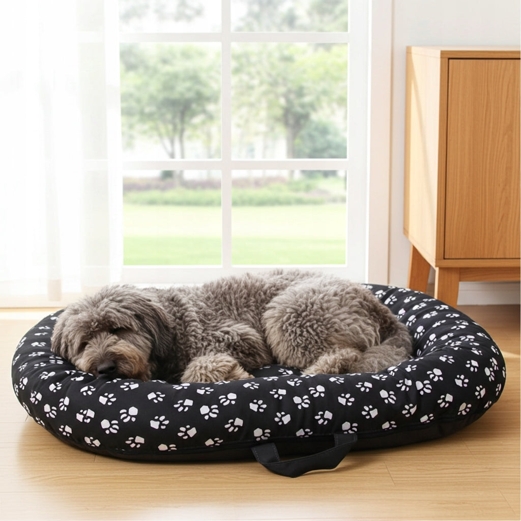 Dog BED Pontoon Paws BLACK Couch Bed 130x105 R.6 Model Czarny w łapki