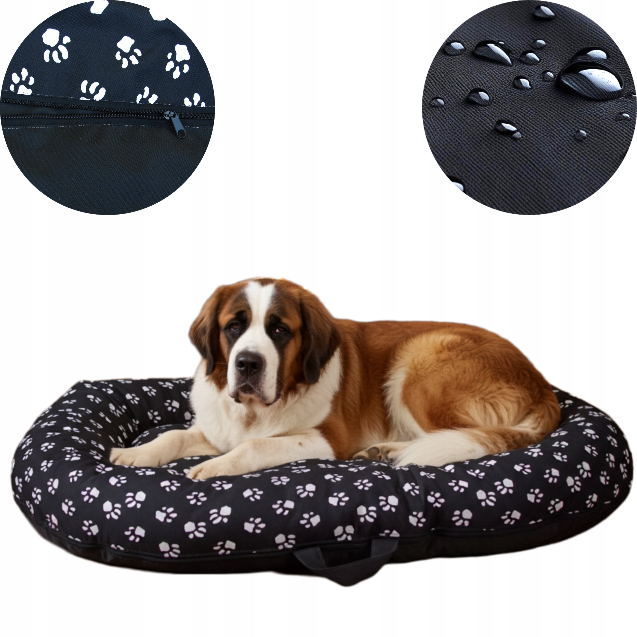 Dog BED Pontoon Paws BLACK Couch Bed 130x105 R.6