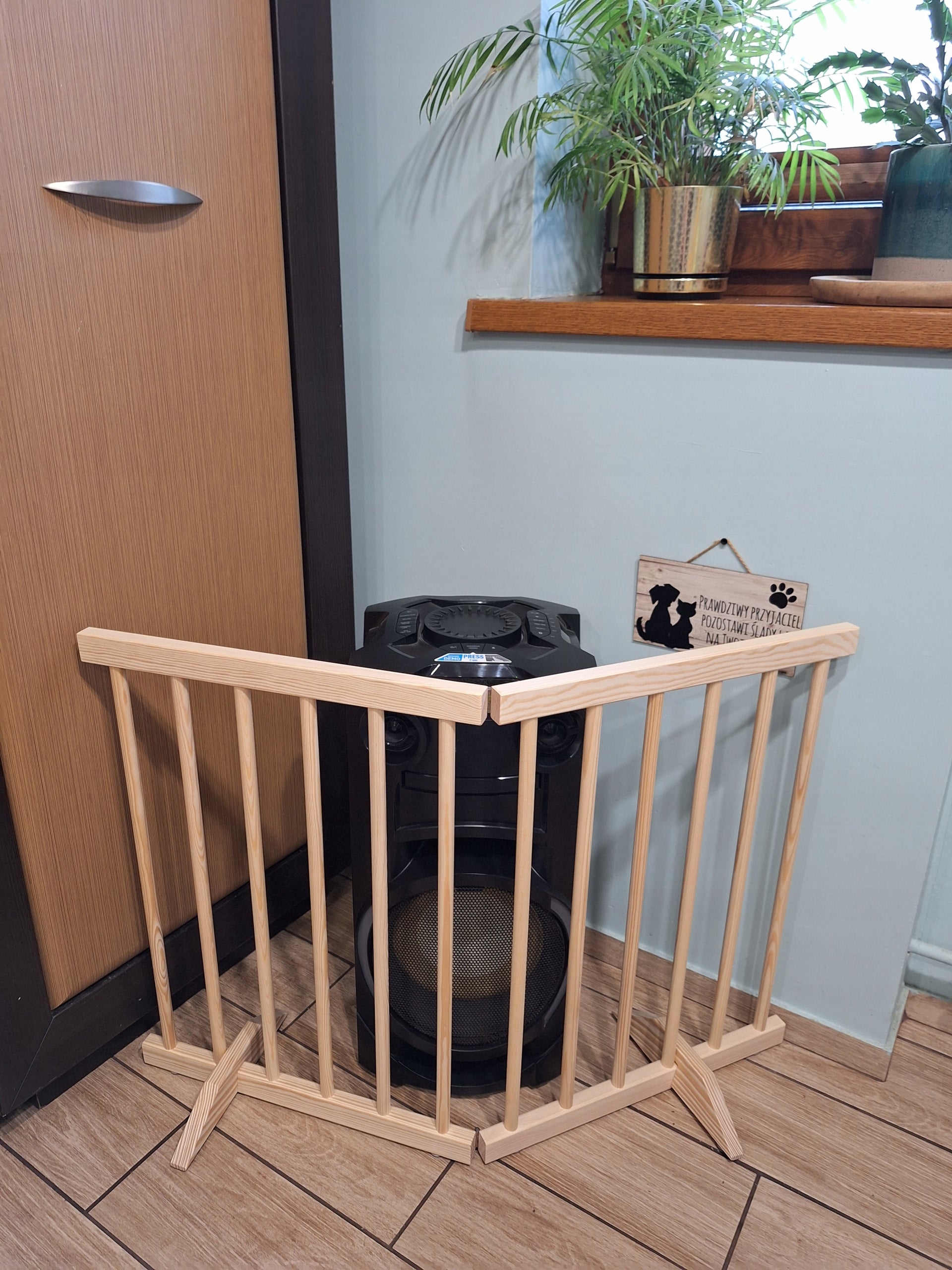 Dog Barrier Wooden Folding Protective Fence House SMALL BREEDS 90x61cm Product height 61 cm