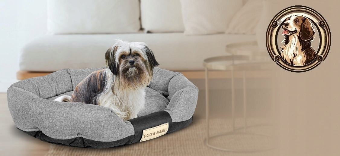 Dog Bed Bedding Basket Waterproof + Name 100x75cm Assorted Colors Trade name Legowisko wodoodporne OWALNE