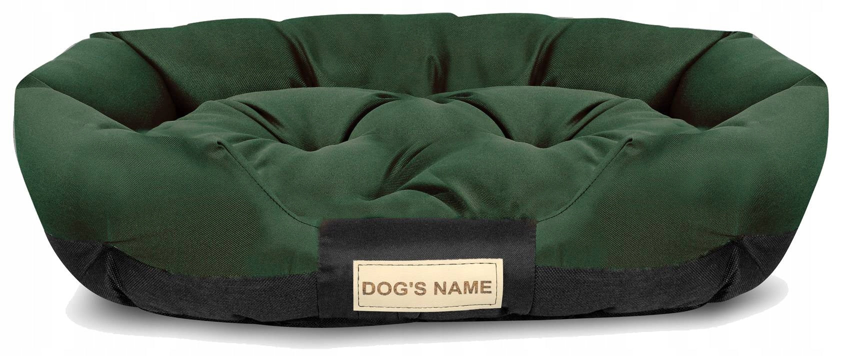 Dog Bed Cat Bedding Basket Waterproof Green + Name 75x50 cm Length 75 cm