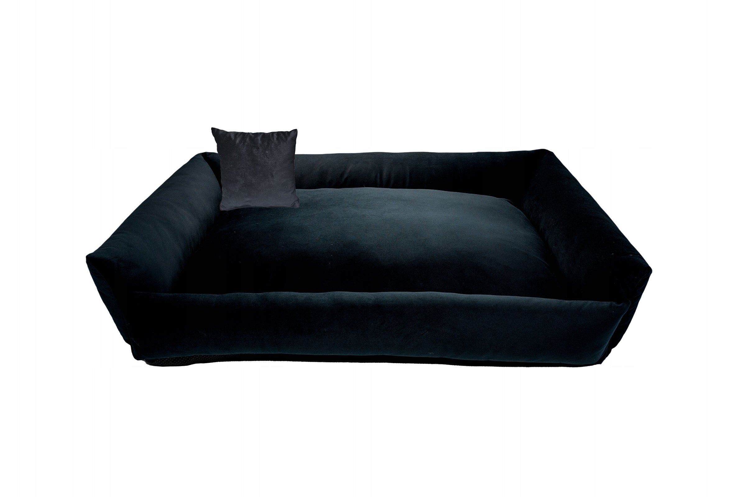 Dog Bed Couch 120x90 Velvet - Removable Cover Black Brand Lagram