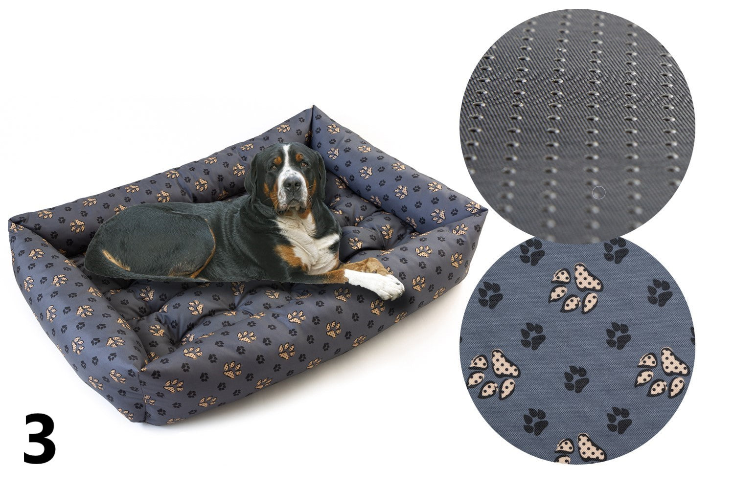 Dog Bed Couch 120x90 WATERPROOF Black Length 120 cm