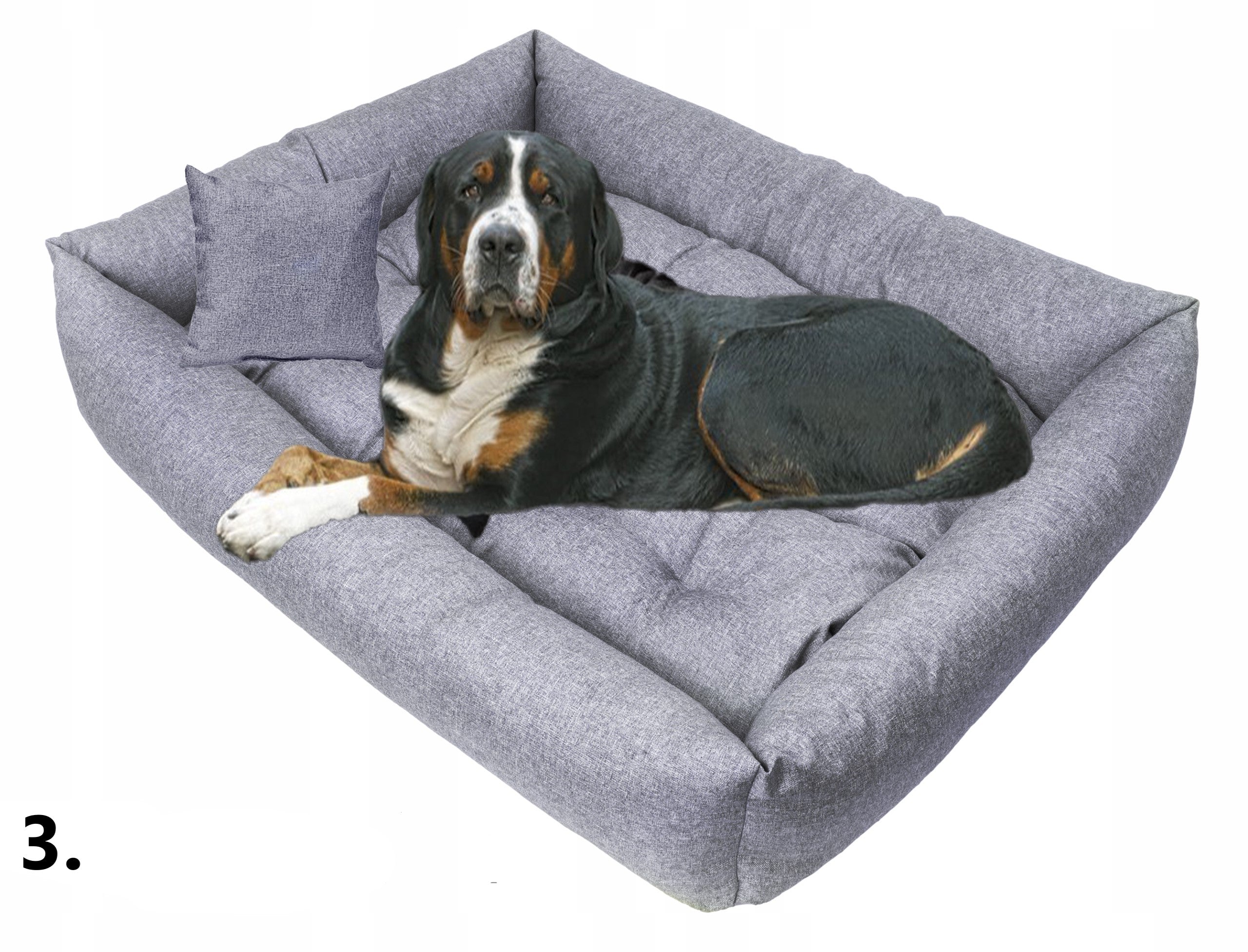 Dog Bed Couch 120x90 WATERPROOF Grey -Colorful Paws Length 120 cm
