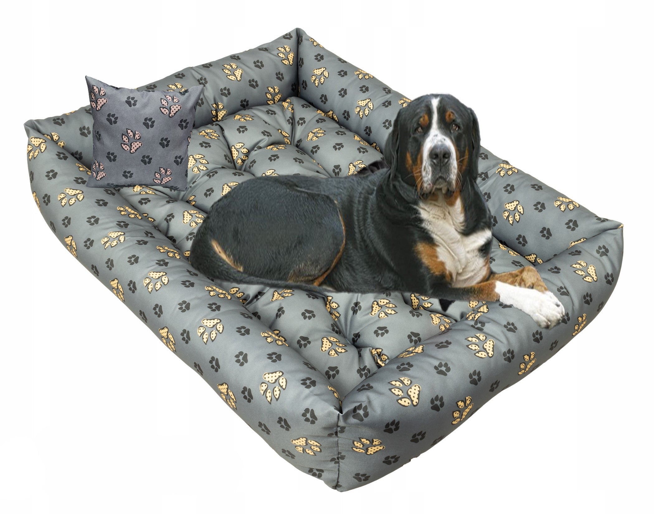 Dog Bed Couch 120x90 WATERPROOF Grey -Colorful Paws