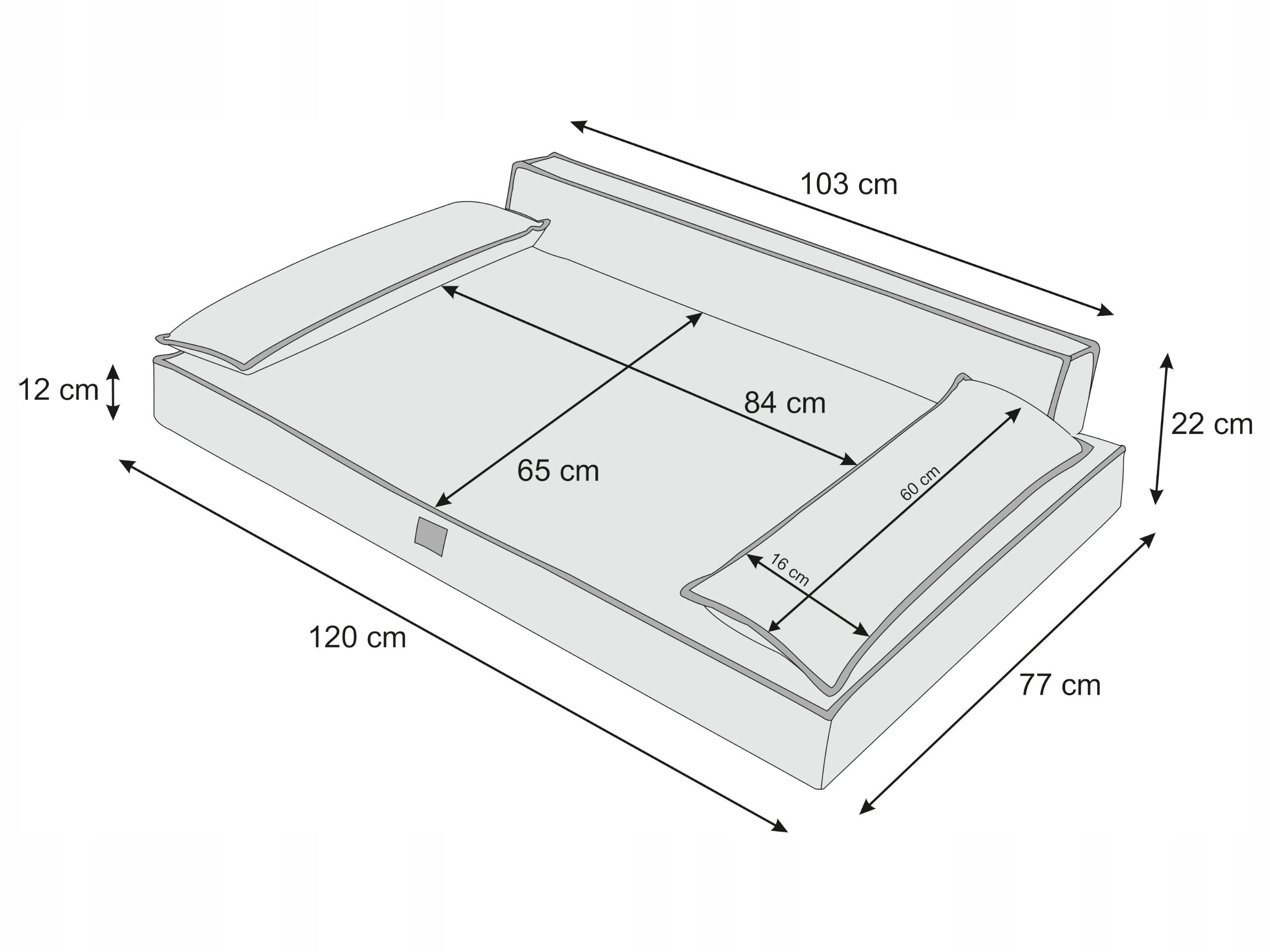 Dog Bed, Dog Couch Rectangular Waterproof, Mattress 120x75cm Manufacturer code XXL DCHBRA9