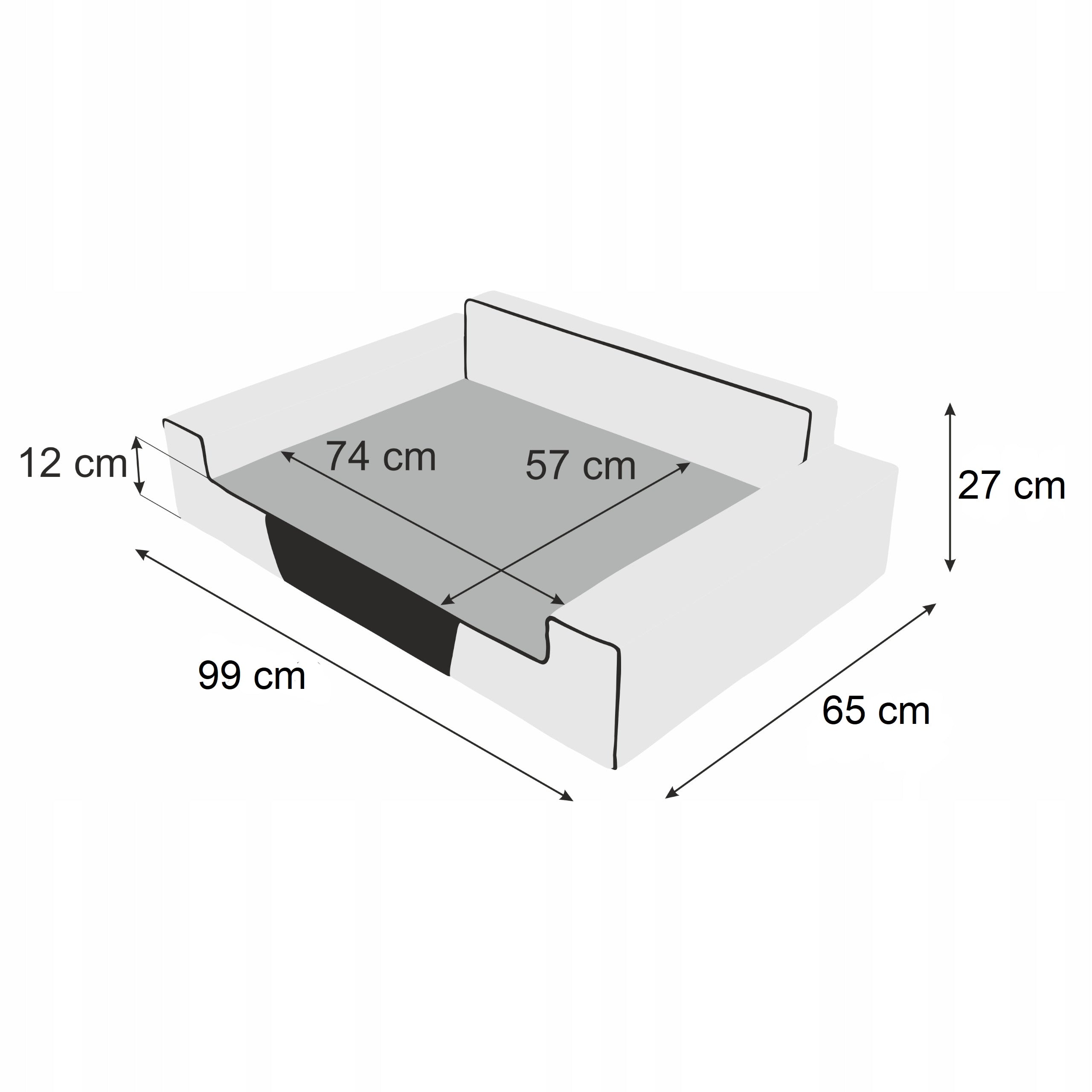 Dog Bed - Durable Waterproof Playpen - XL 99x65cm Dog Mattress Trade name Legowisko dla psa Glamour Inari