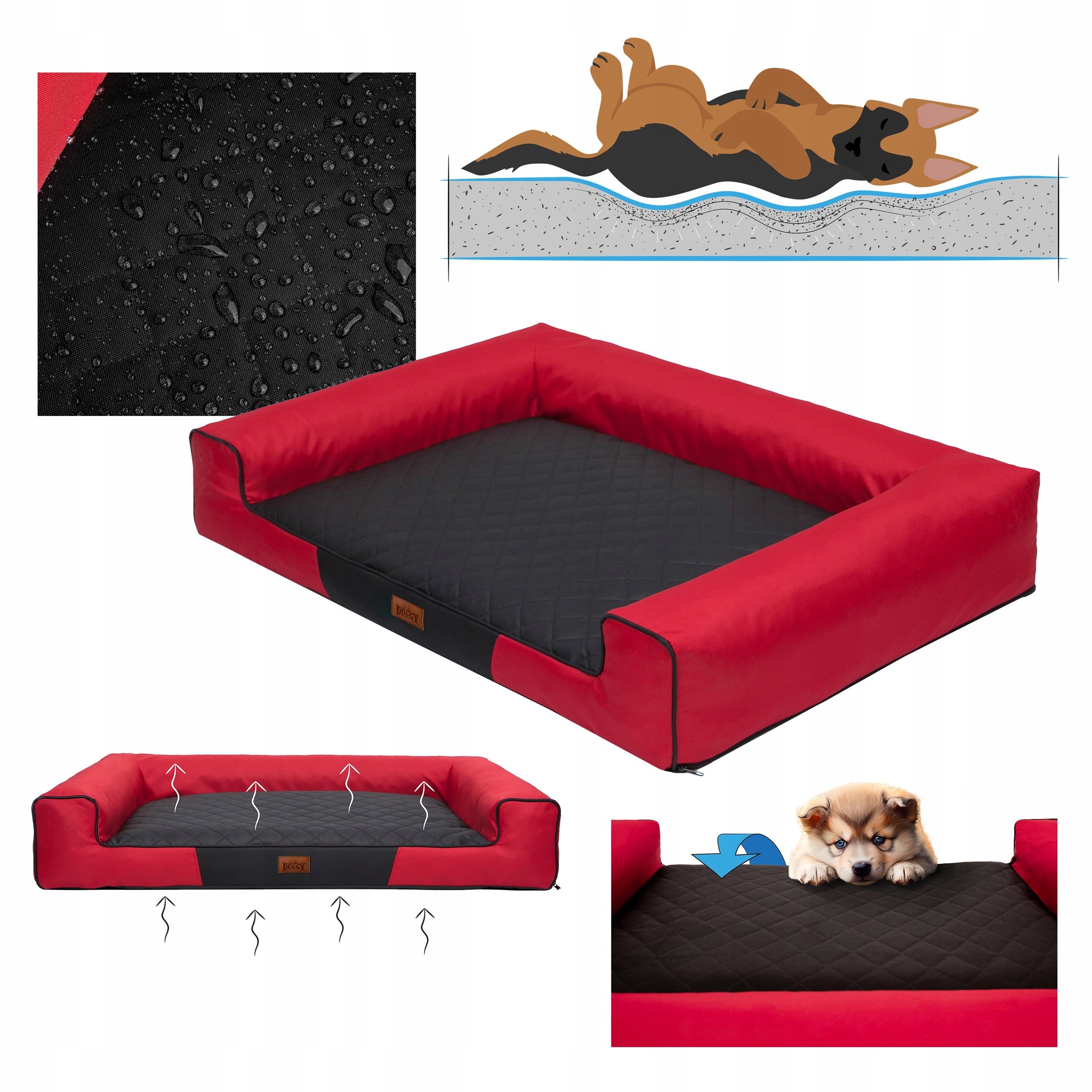 Dog Bed, L 80x55 cm, Waterproof, Pull-down Cover Product width 55 cm