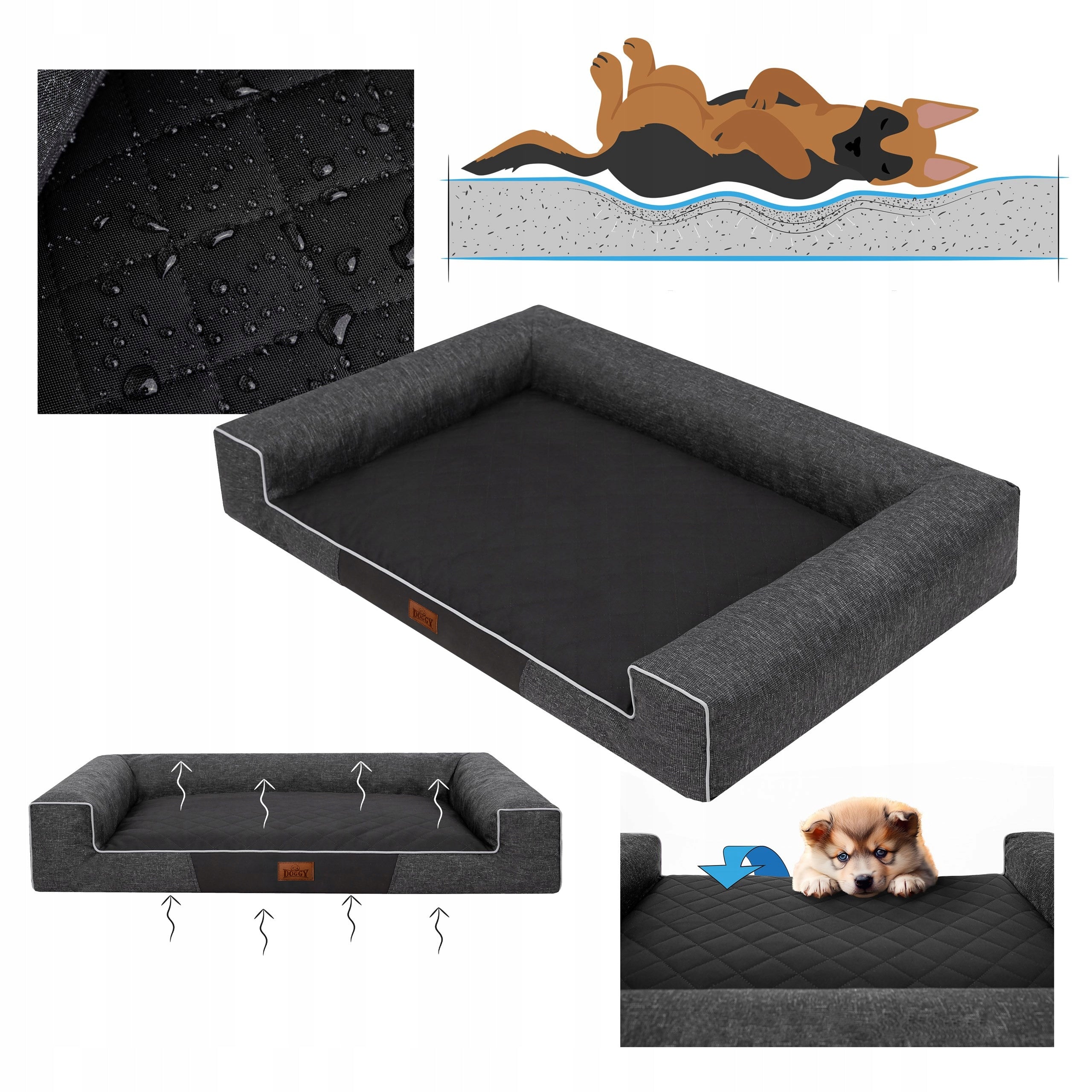 Dog Bed Waterproof Large Sofa Pull Down Cover XXL 118x78 cm Product width 78 cm