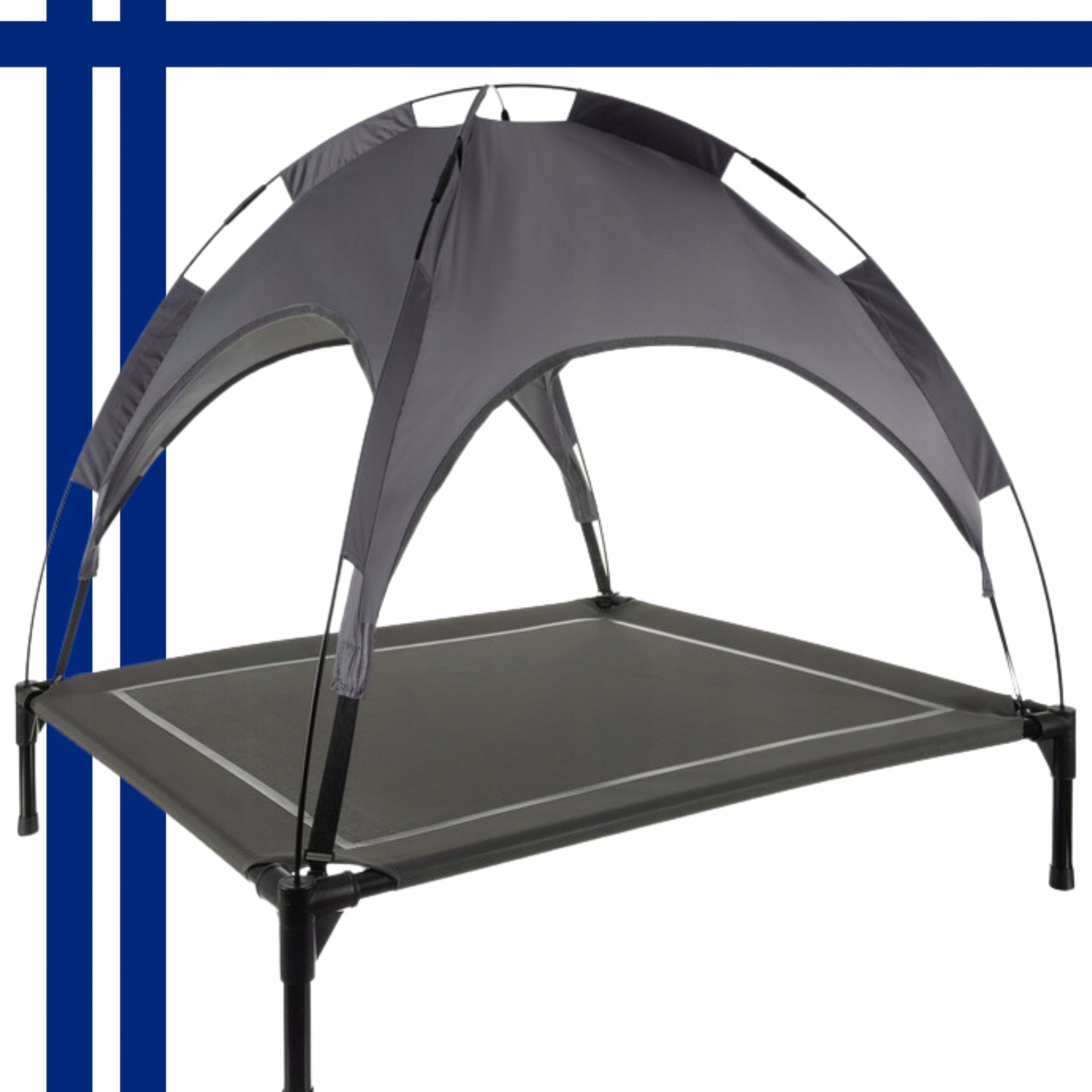 Dog Bed With Canopy Elevated Covered Tourist Large XXL Manufacturer code szare posłanie z matą dachem kanapa wygodne