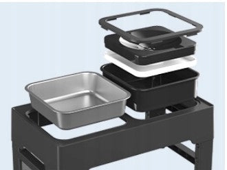 Dog Bowl Double Non-Spill Metal Adjustable on Stand 2in1 Material made from a synthetic material
