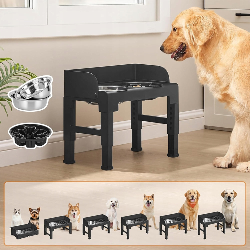 Dog Bowl Double Non-Spill Metal Adjustable on Stand 3in1 Brand no brand