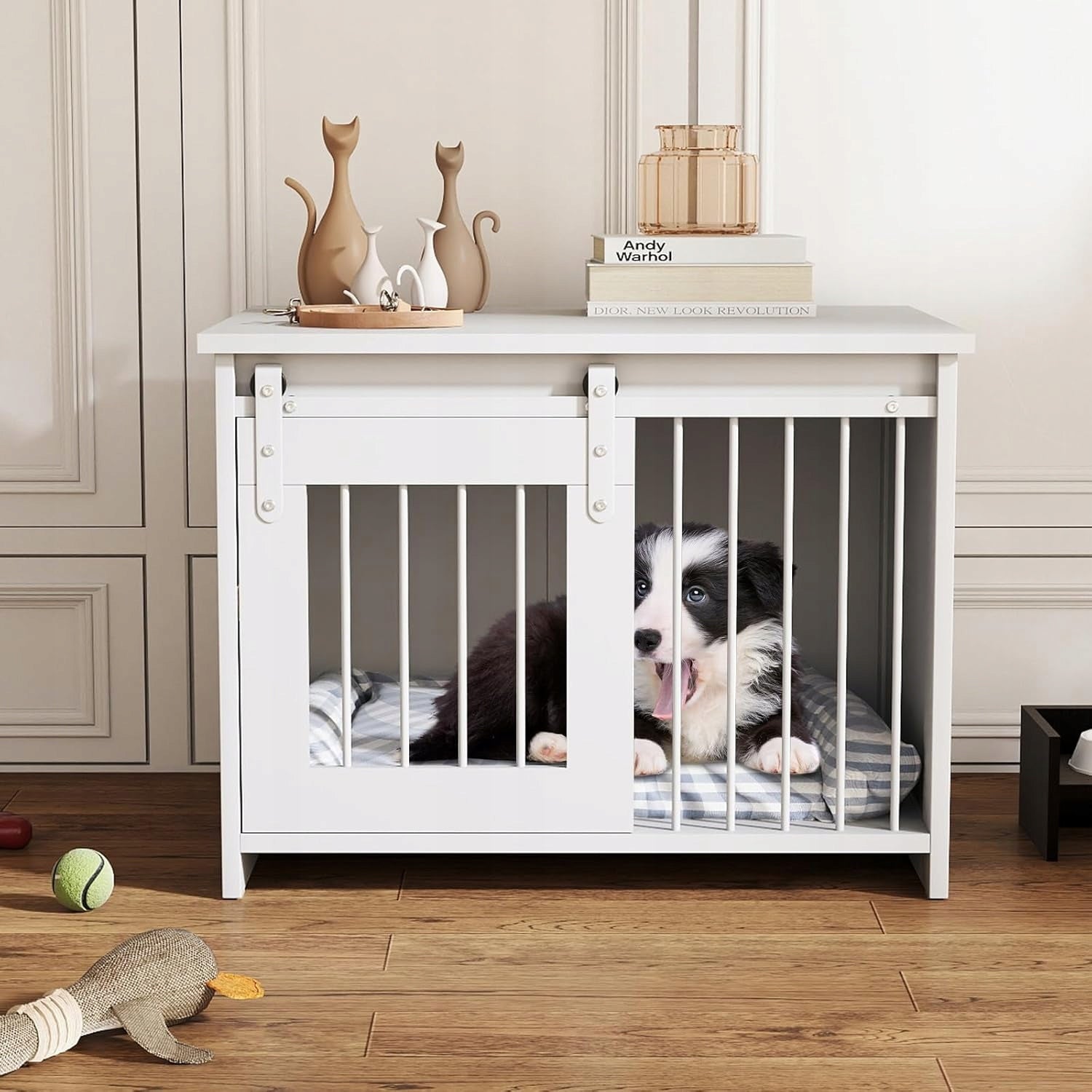Dog Cabinet w/ Sliding Door for Animal up to 30 kg, 80x60x60 cm White Manufacturer code QV21190XIPL