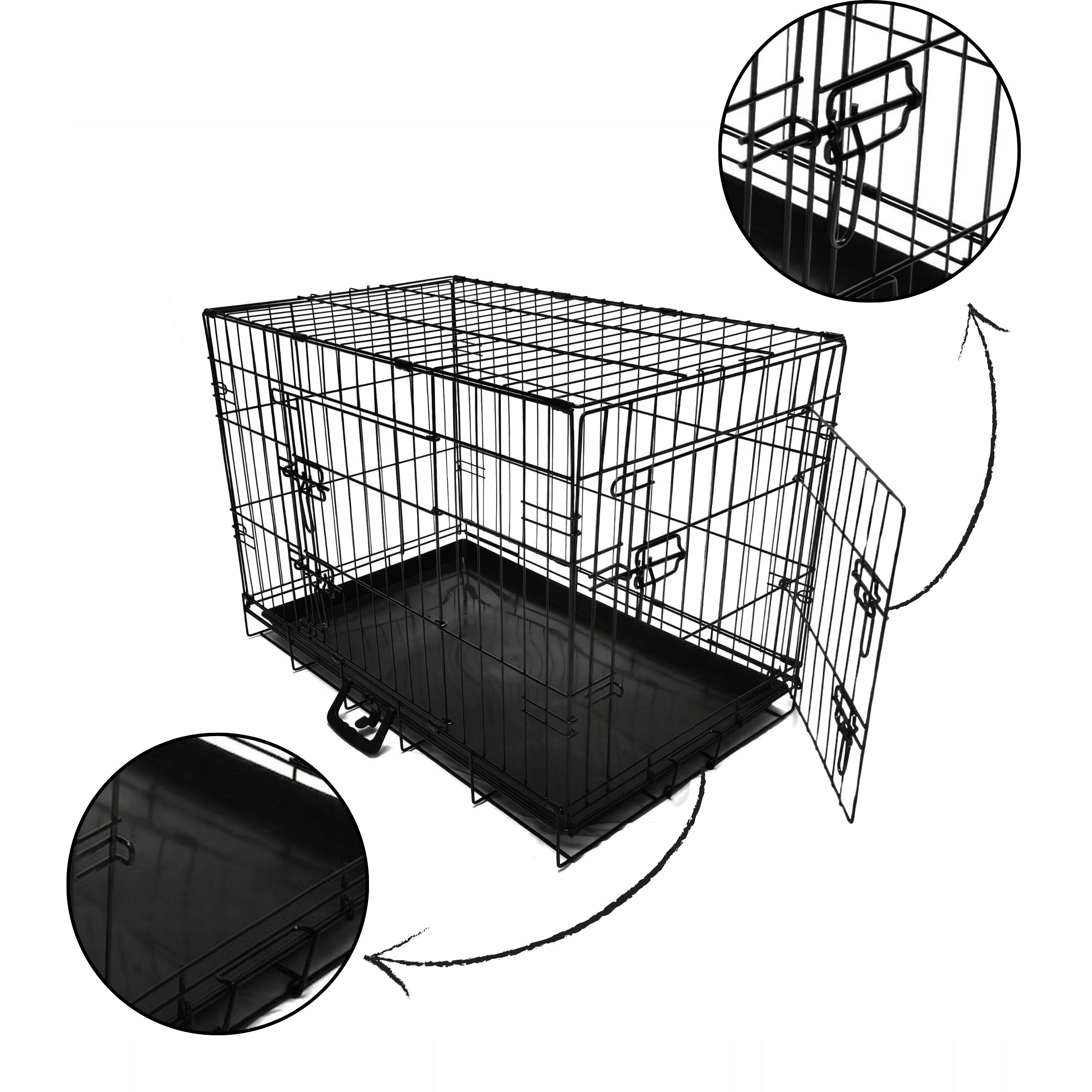 Dog Cage 77x48x55 cm Metal Folding Transport Aga Length 77 cm