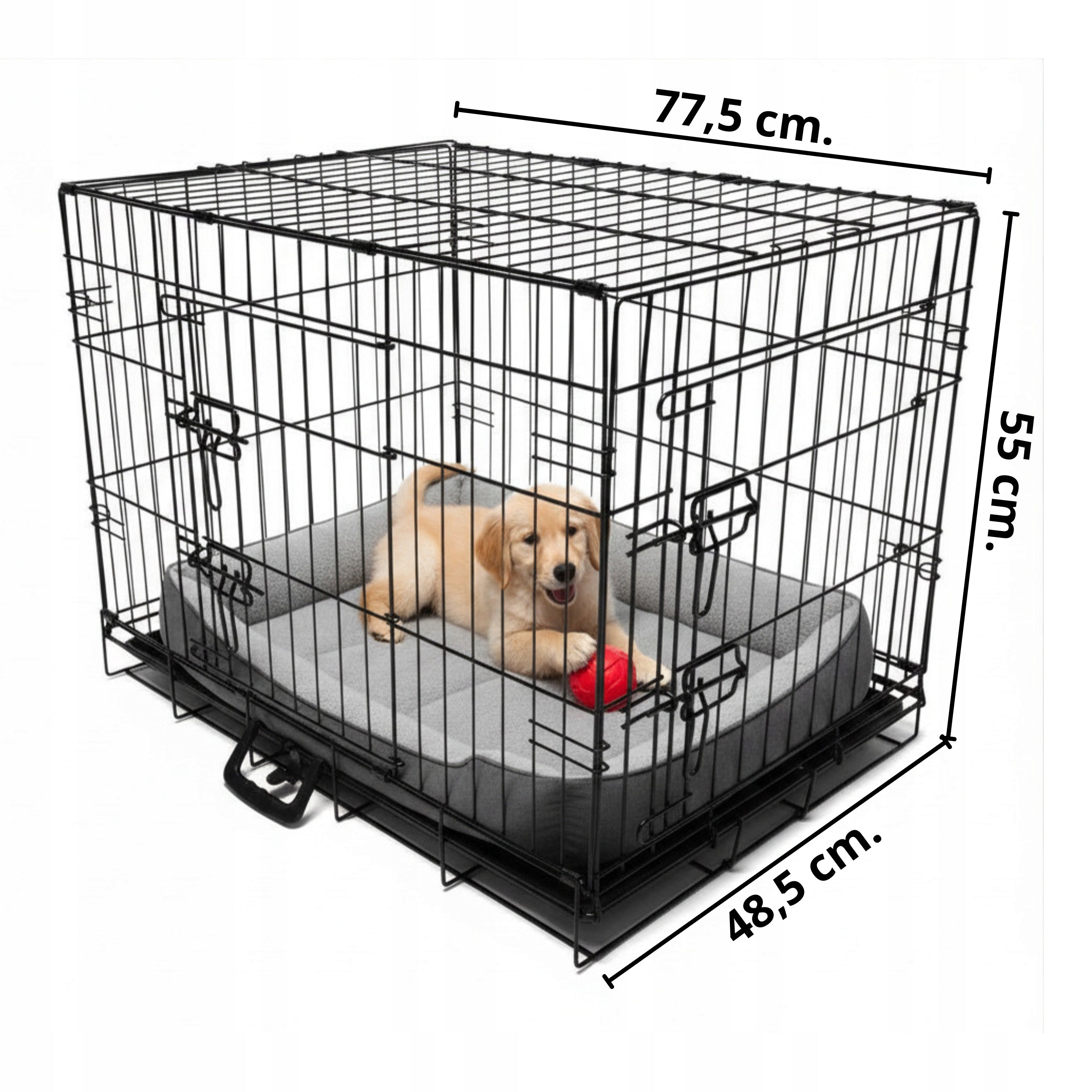 Dog Cage 77x48x55 cm Metal Folding Transport Aga Trade name Aga Klec pro zvířata 77,5x48,5x55cm