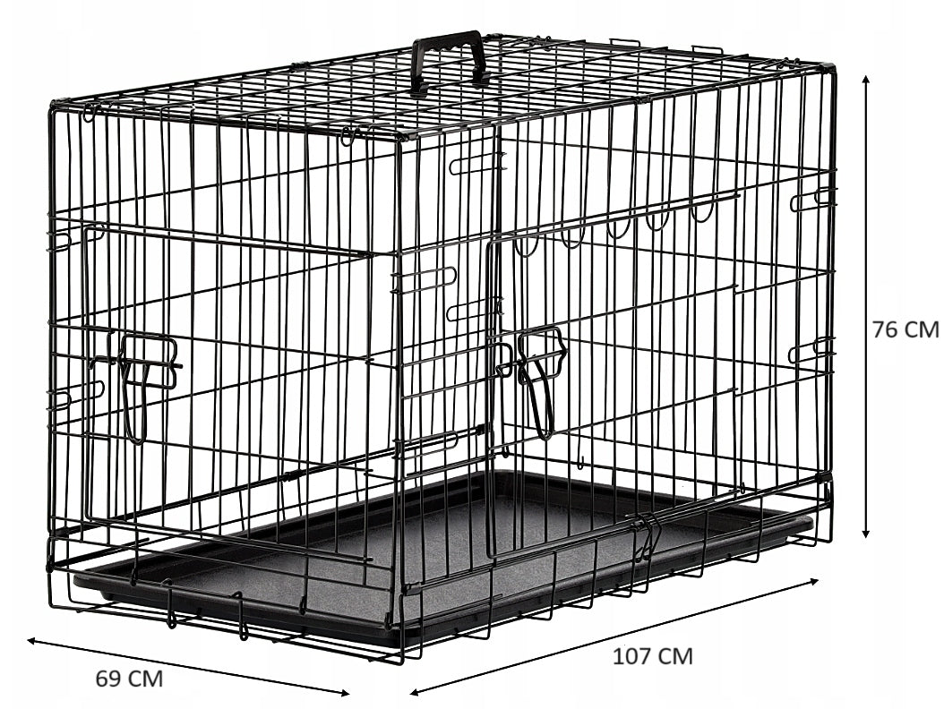 Dog Cage Kennel Metal Playpen Pet Transporter107x69x76XL Packaging status original