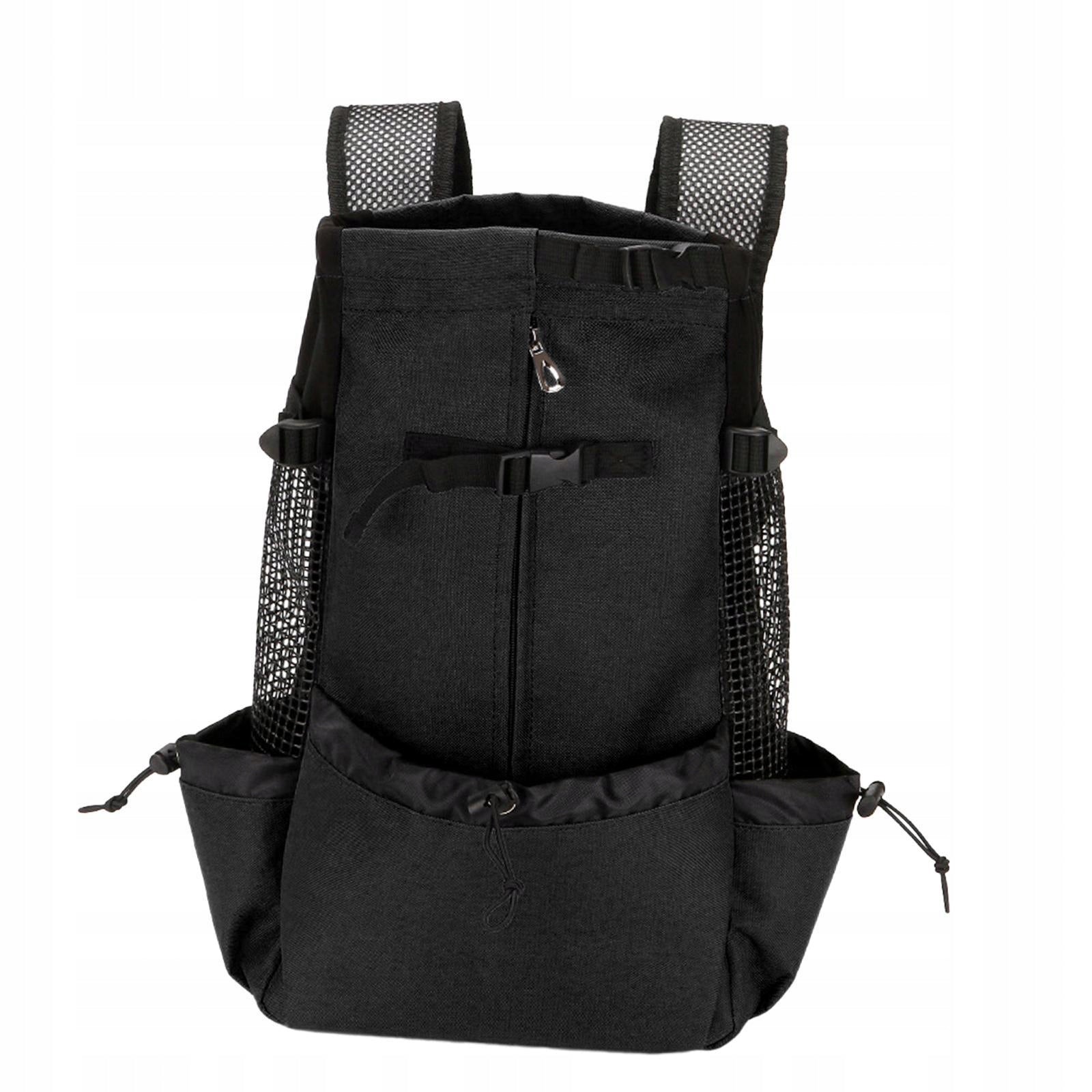 Dog Carrier Backpack Outdoor Breathable Mesh Reflective Strips Black XL Trade name as described