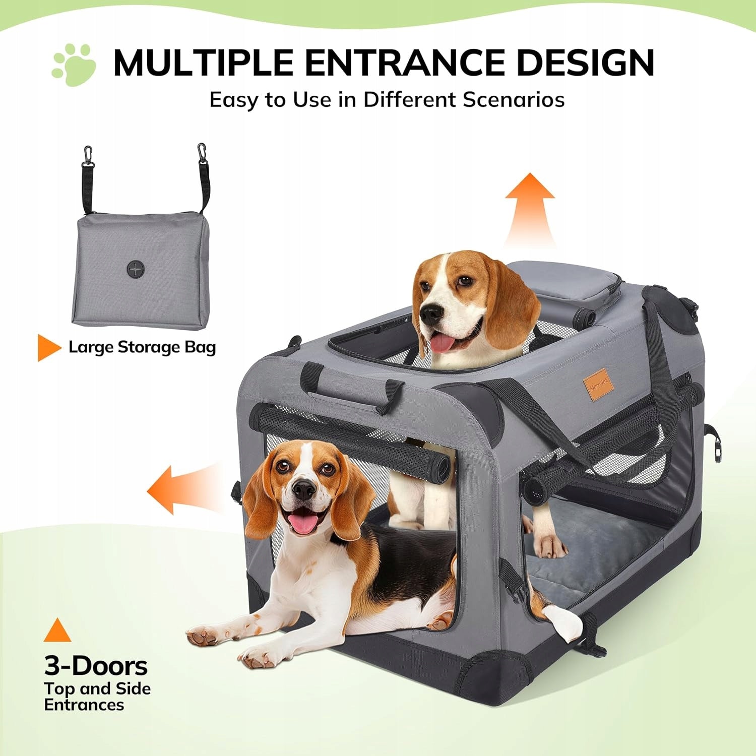 Dog Cat Folding Transporter up to 12kg with Shoulder Strap 60x42x42cm Brand Morpilot