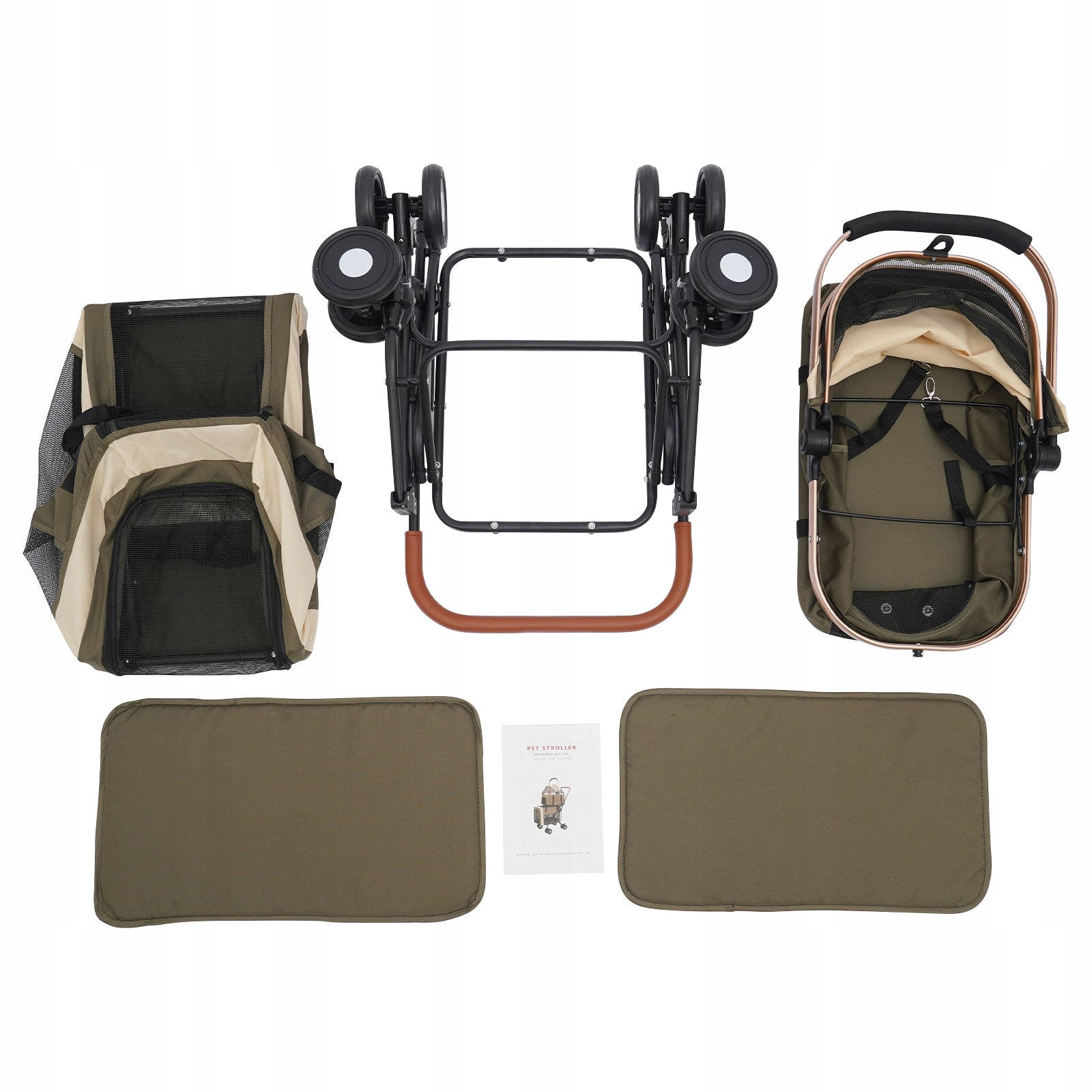 Dog & Cat Stroller, Foldable Pet Stroller for Small & Medium Pet,46*58*97cm Manufacturer code PS123