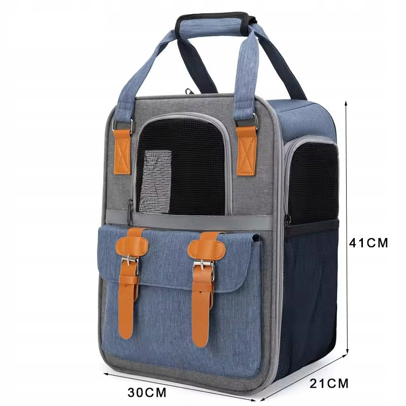 Dog Cat Transporter BACKPACK PLAYPEN Ventilation Travel Bag Mesh Product depth 21 cm