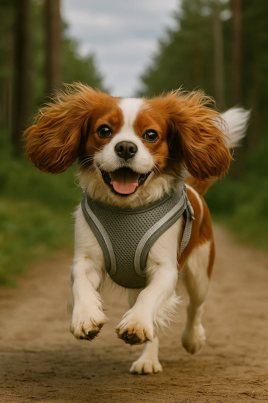 Dog Harness Adjustable Breathable Beagle Cocker Spaniel GREY M Color gray