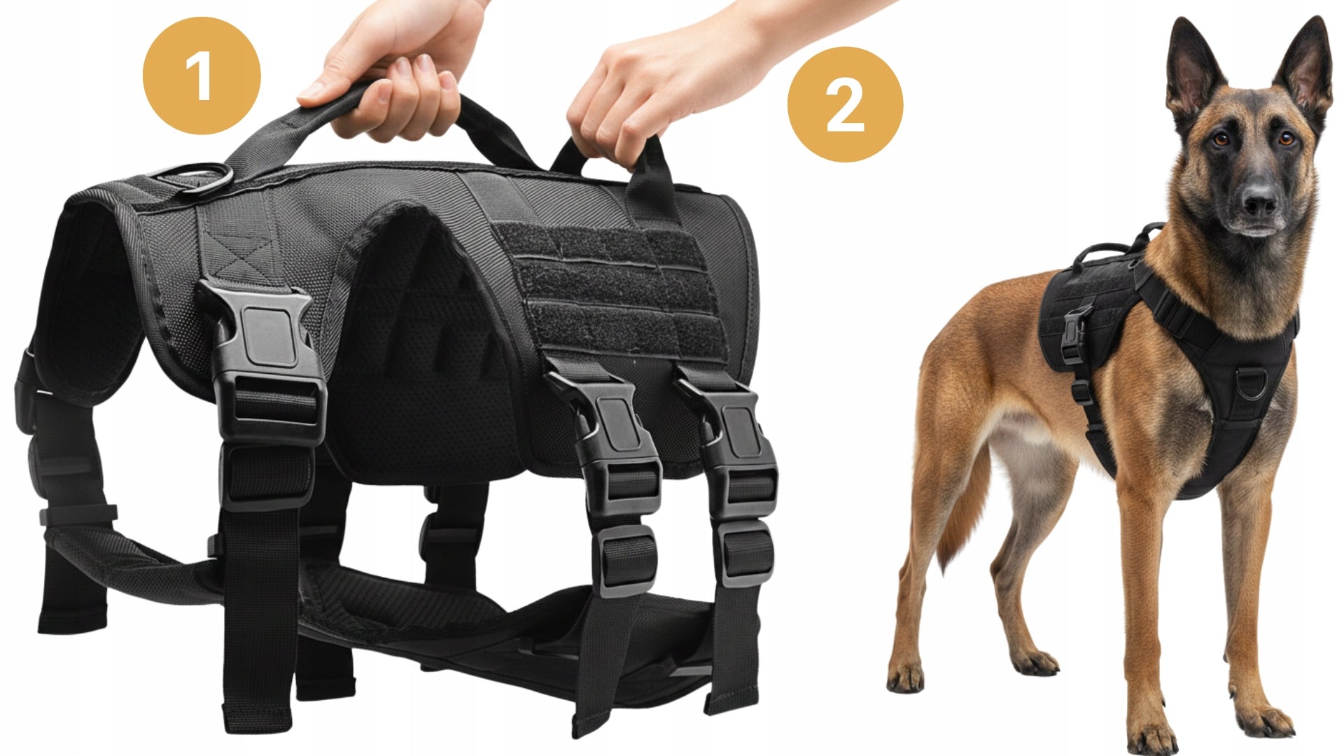 Dog Harness Adjustable Pressure-Free Strong Lightweight M Premium Solid Walk Size M