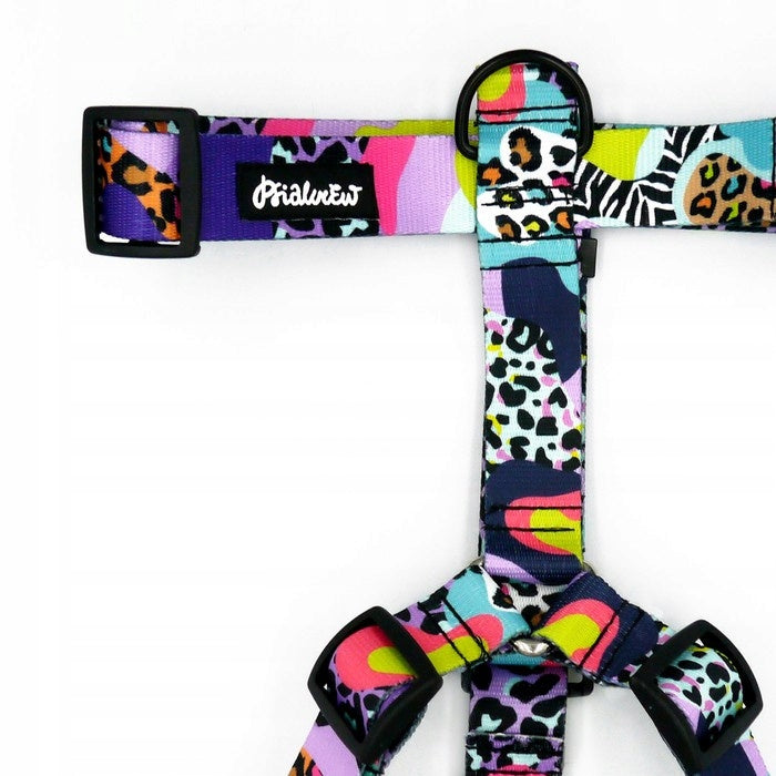 Dog Harness Guard Crazy Leopard Psiakrew large dog, tape 3 cm XL Trade name szelki dla psa Psiakrew