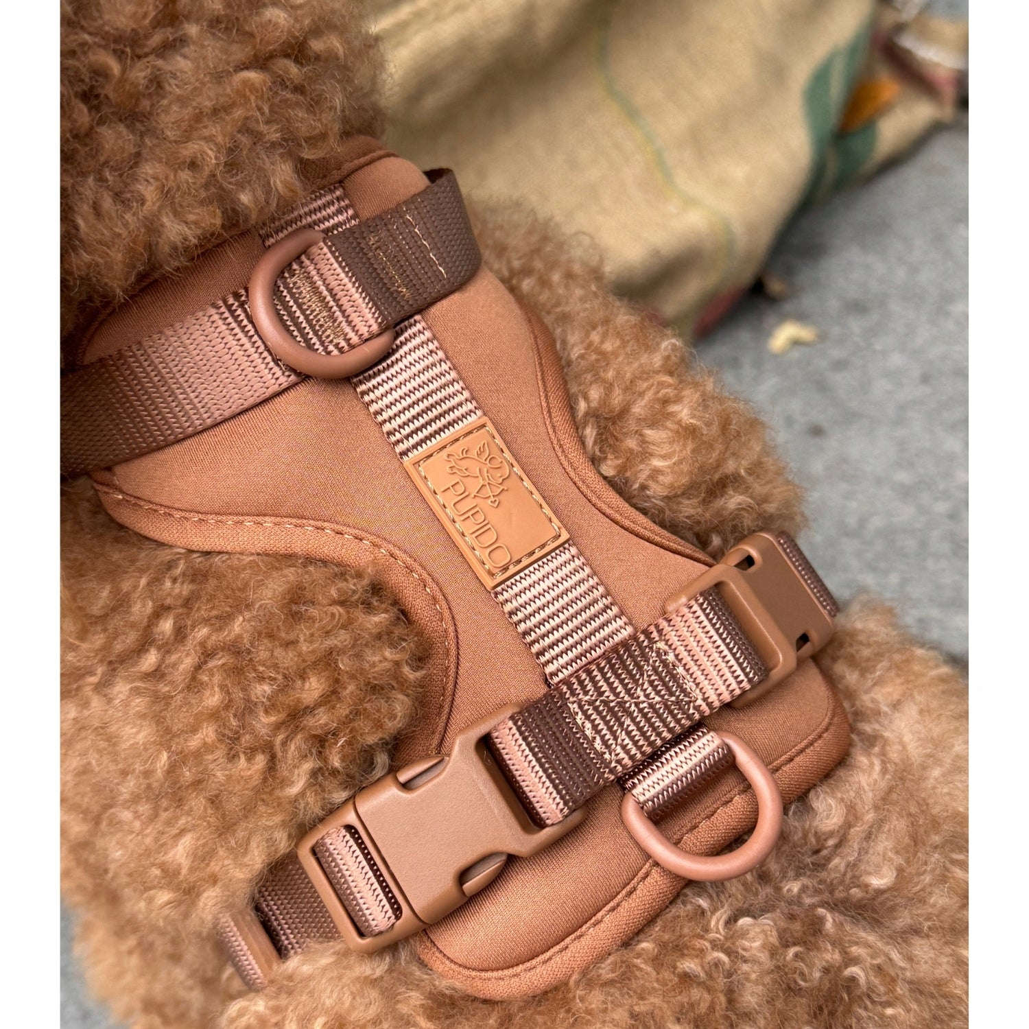 Dog Harness Guard Pressure-Free Walking Adjustable Brown Pupido XS Kind walking harness