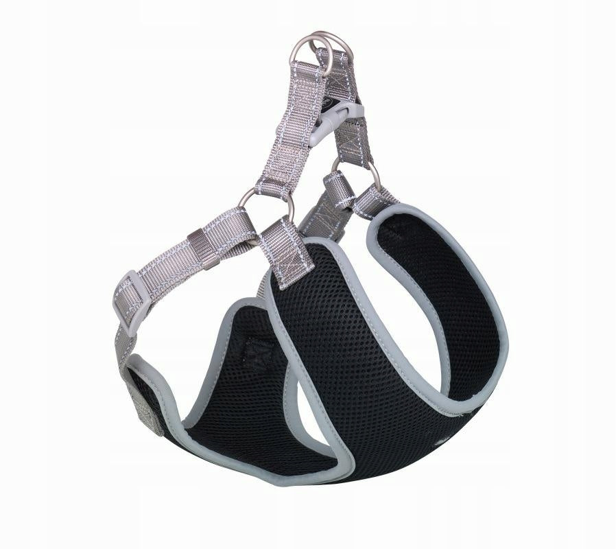 Dog Harness Nobby Black Mesh Reflect S 10mm 42cm, 41-46cm black and gray