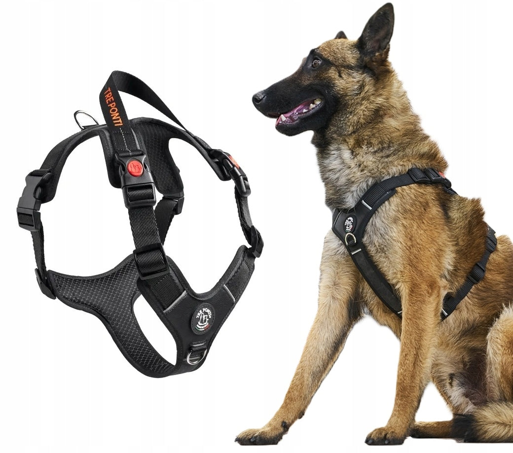 Dog Harness XXL 90-110cm Shepherd Rottweiler TRE PONTI GUARD black