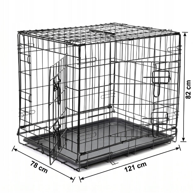 Dog Kennel Cage Transport Metal Folding XXL Left 121x78x82 Manufacturer code K904