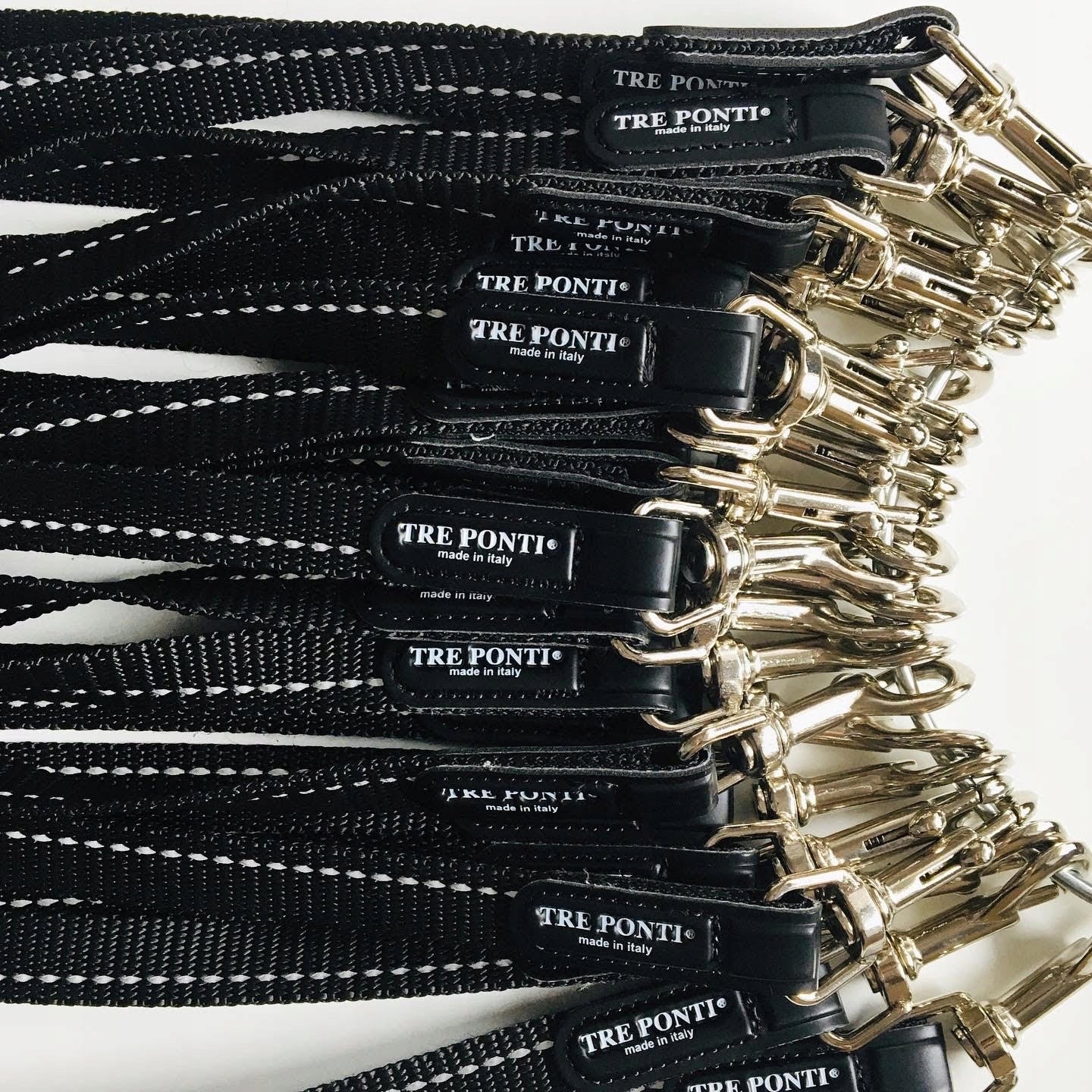 Dog LANYARD TRE PONTI Mesh Black SOFT handle 180cm LONG Kind traditional