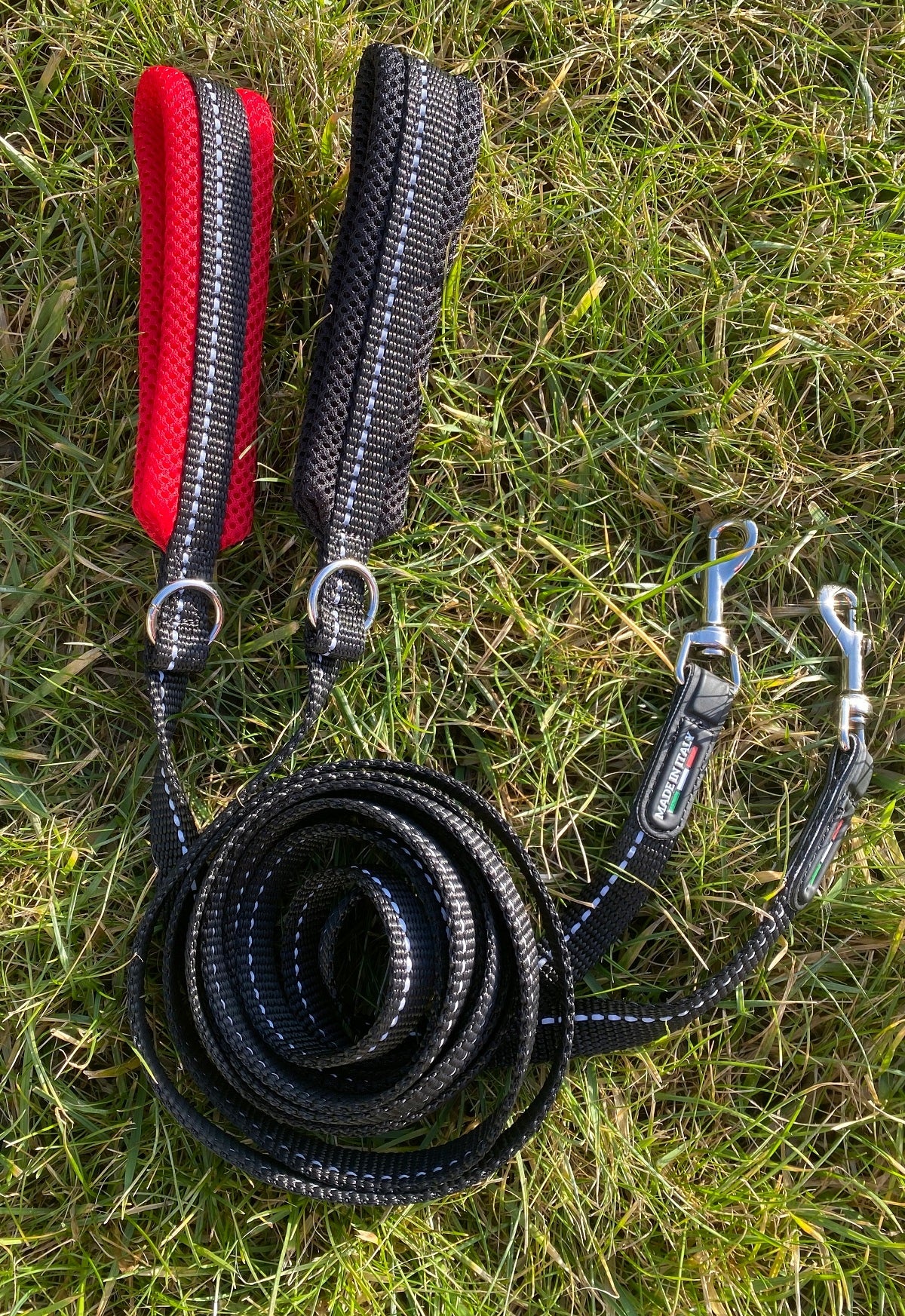 Dog LANYARD TRE PONTI Mesh Black SOFT handle 180cm LONG Trade name TRE PONTI Smycz