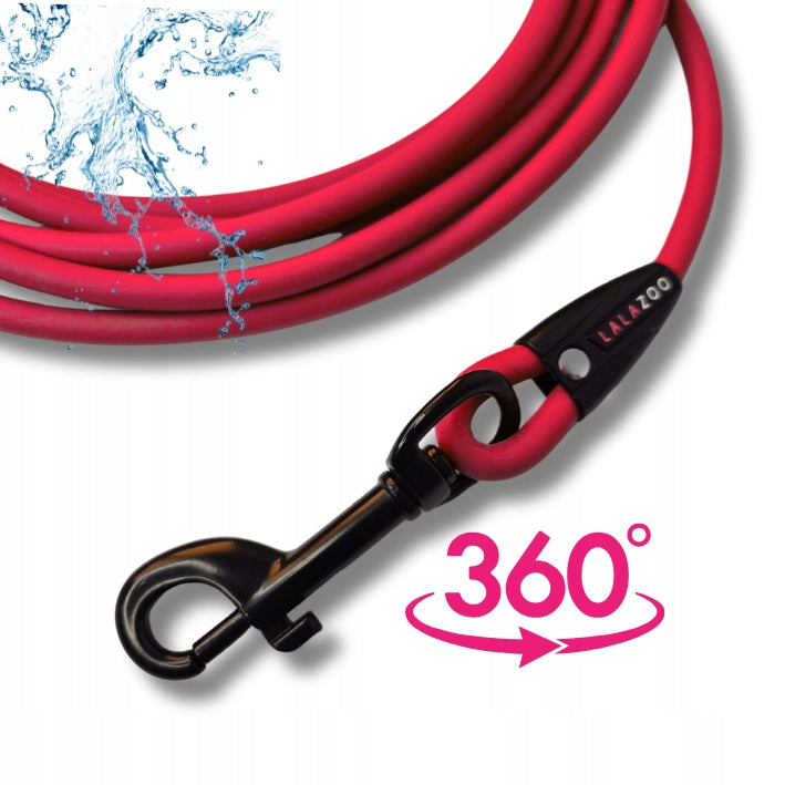 Dog LANYARD waterproof thin training rope PVC 5M BLAST red Maximum leash length 5 m