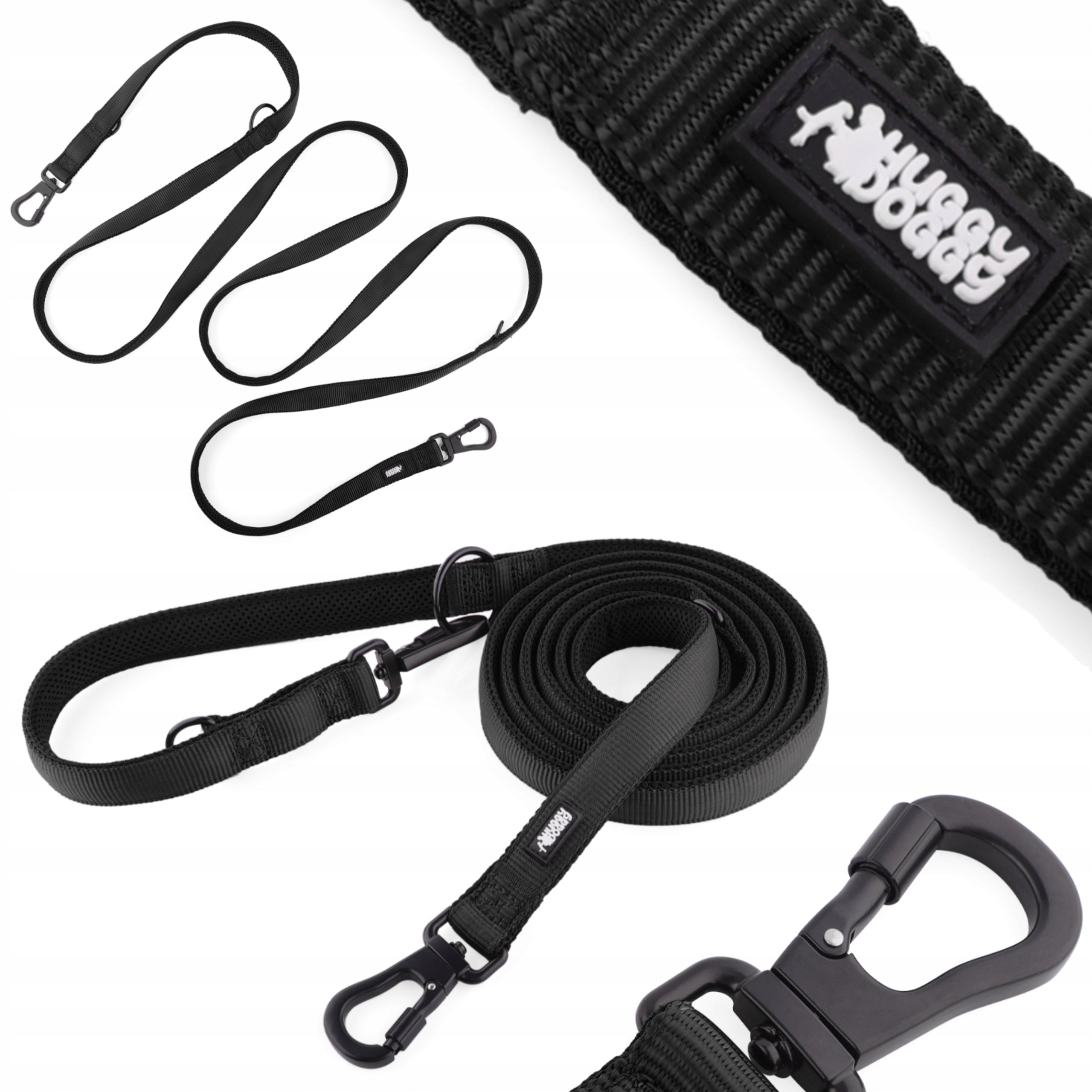 Dog Lanyard 3m Adjustable Black HUUGGY DOGGY Multifunctional M