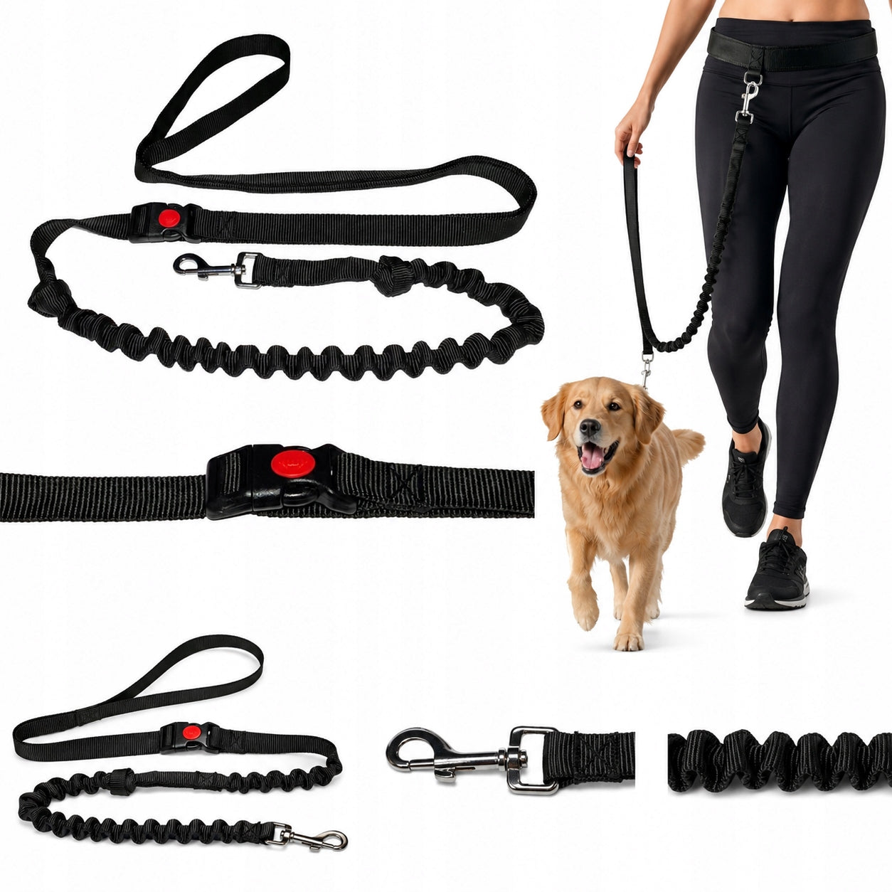 Dog Leash Adjustable Sports Cushioned 3,2m Walking Running