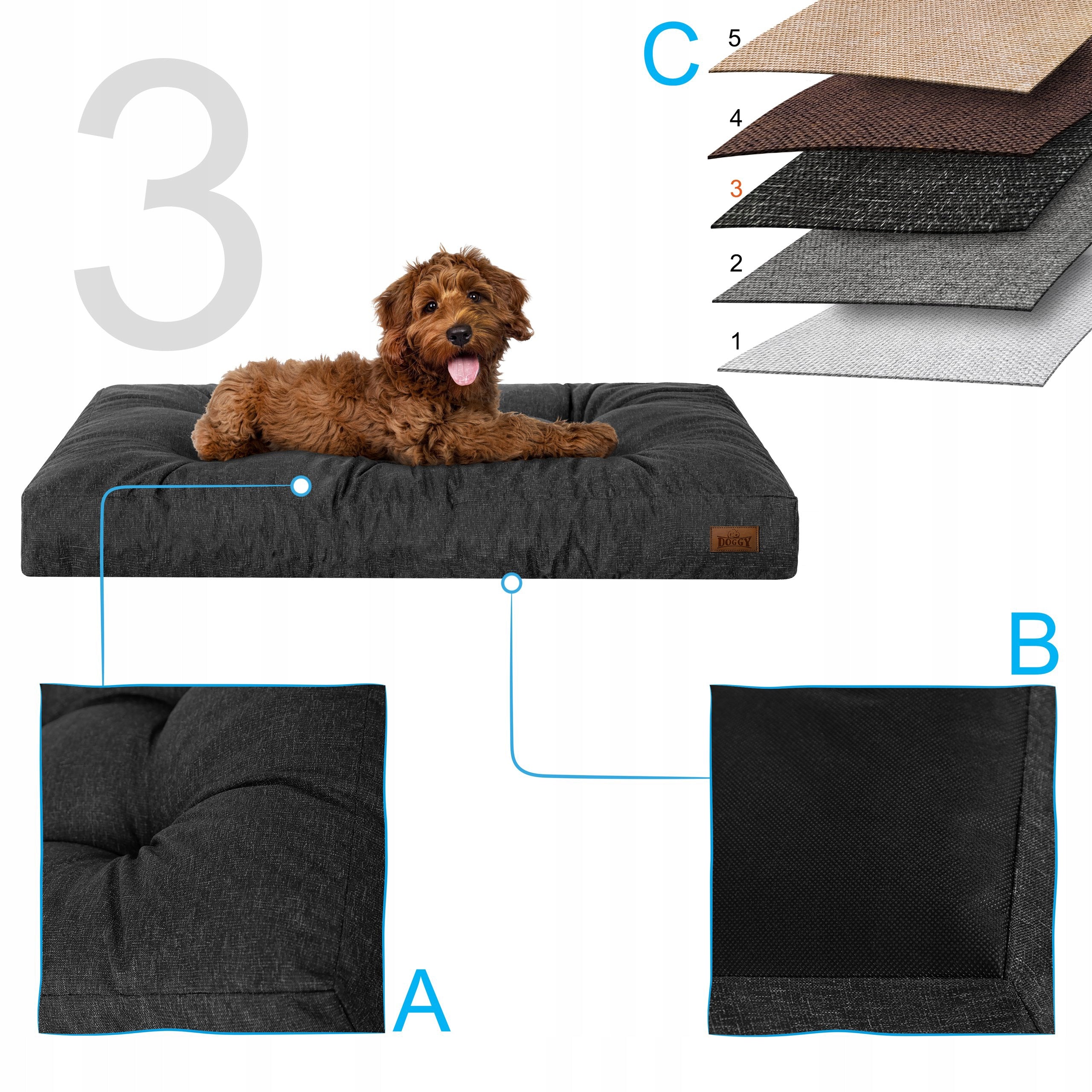 Dog Mattress Waterproof Quilted Bedding for Large Dogs XL 120x90 cm Manufacturer code XL GRLCZA3