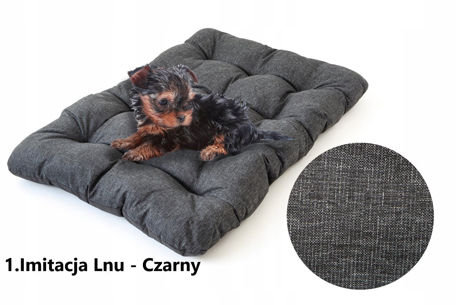 Dog Pillow Bed 100x70 WATERPROOF Black Linen Packaging status original