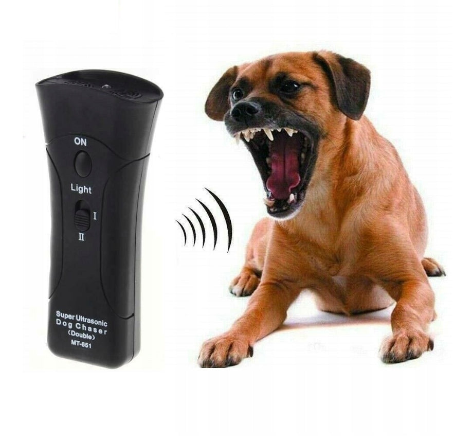 Dog Repellent Ultrasonic Loud Powerful 130dB MP036 3in1 LED Trainer Use Against dogs