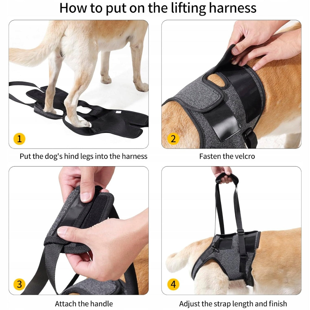 Dog Sling, Hind Leg Support Harness, for Elderly Injured Dogs, Grey, L Brand no brand