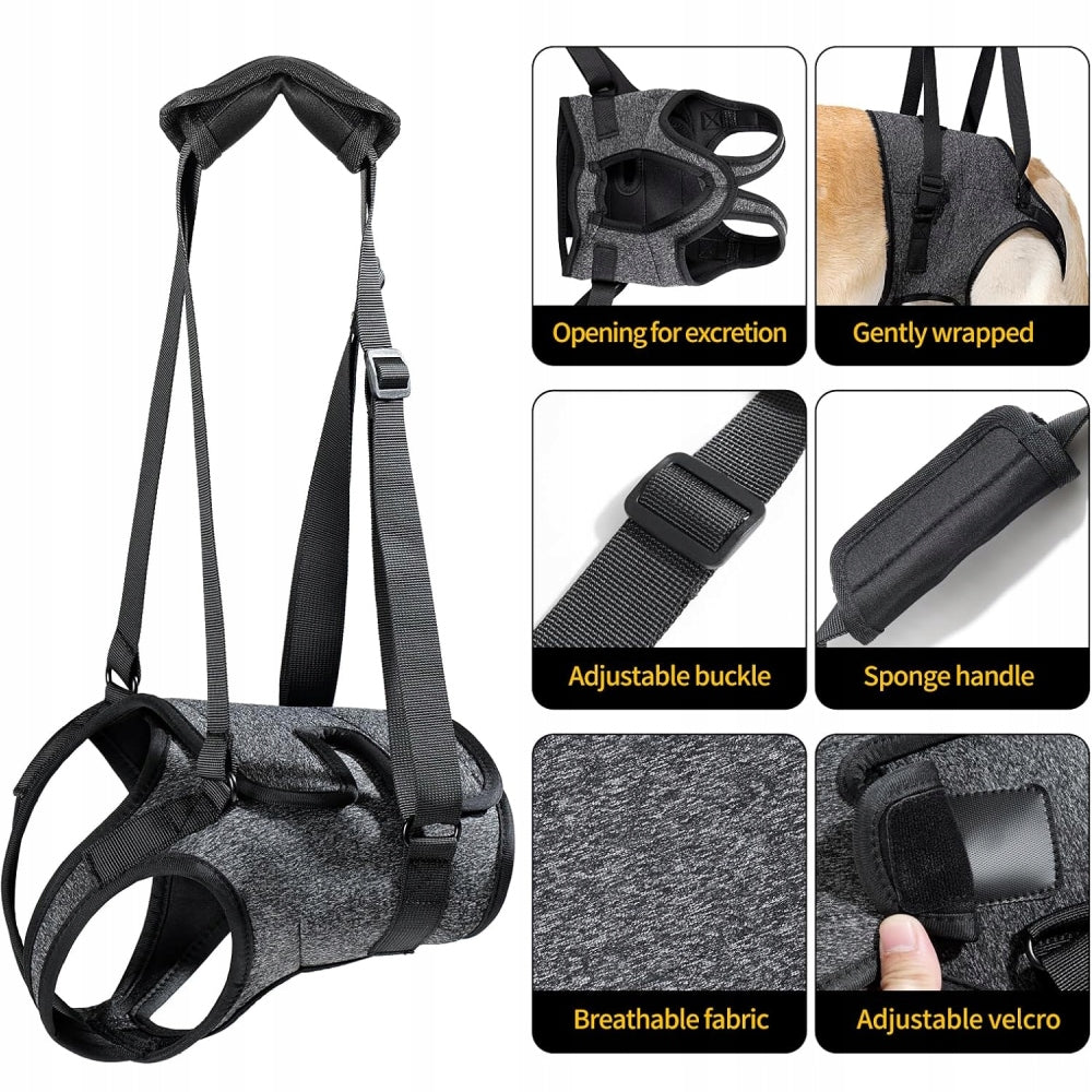Dog Sling, Hind Leg Support Harness, for Elderly Injured Dogs, Grey, L EAN (GTIN) 8711474212395