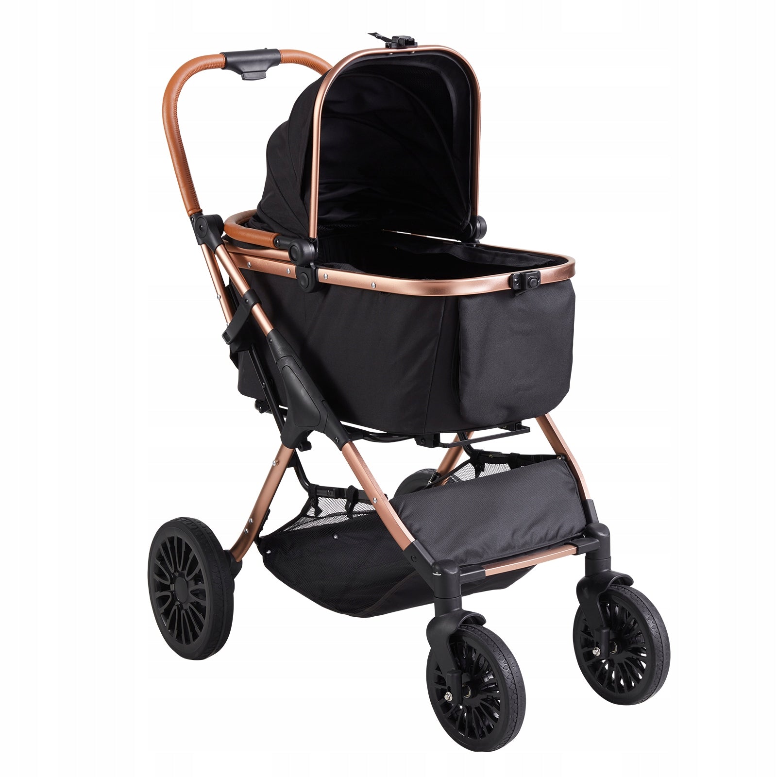 Dog Stroller 105x85x59CM Lifting Capacity 30KG Load Capacity Folding Stroller Transporter Color black