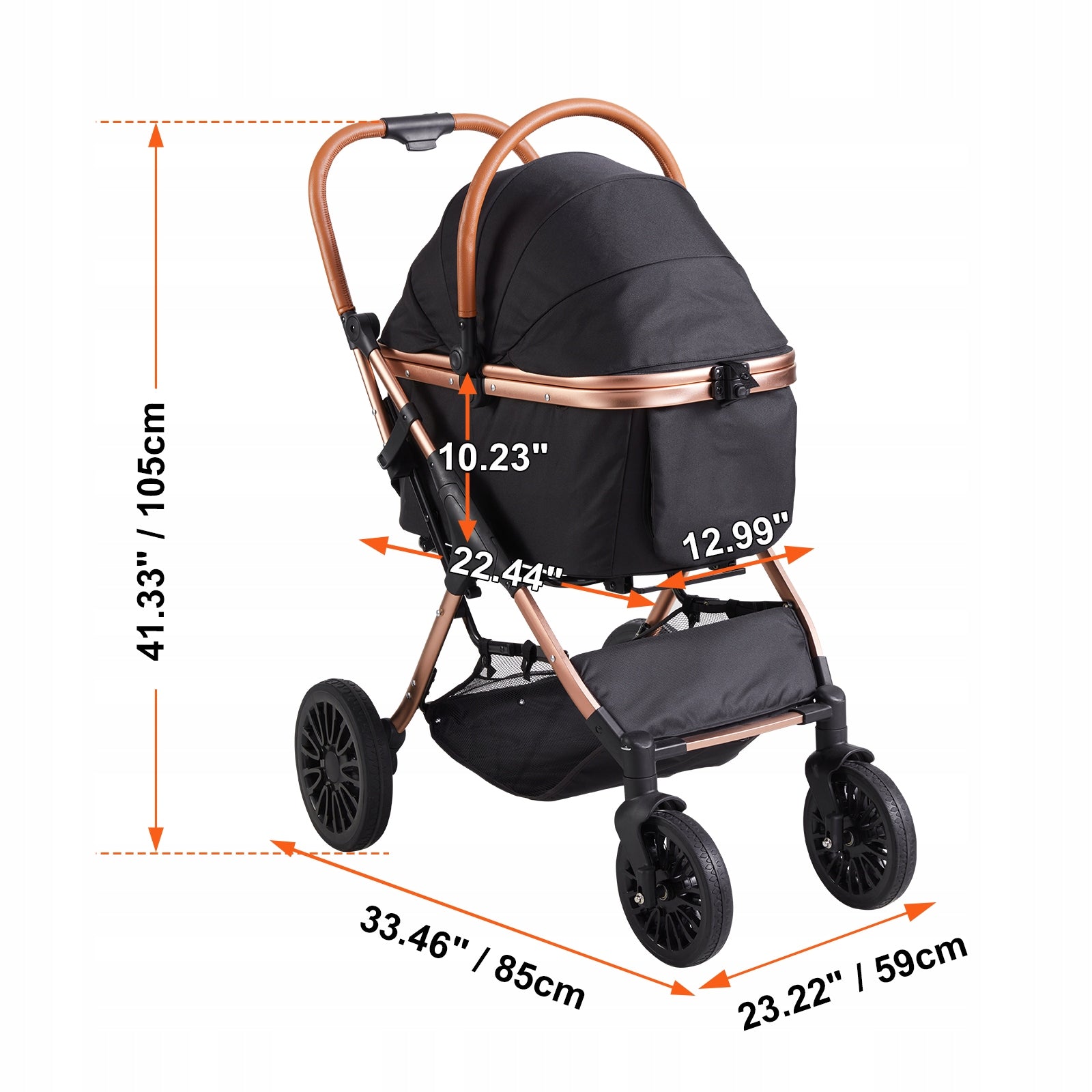 Dog Stroller 105x85x59CM Lifting Capacity 30KG Load Capacity Folding Stroller Transporter Manufacturer code CWTCCGK4