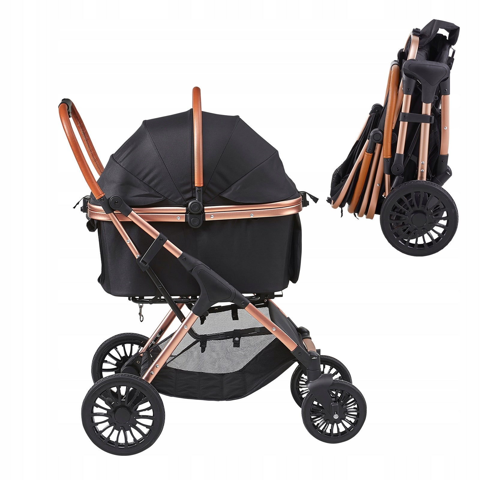 Dog Stroller 105x85x59CM Lifting Capacity 30KG Load Capacity Folding Stroller Transporter