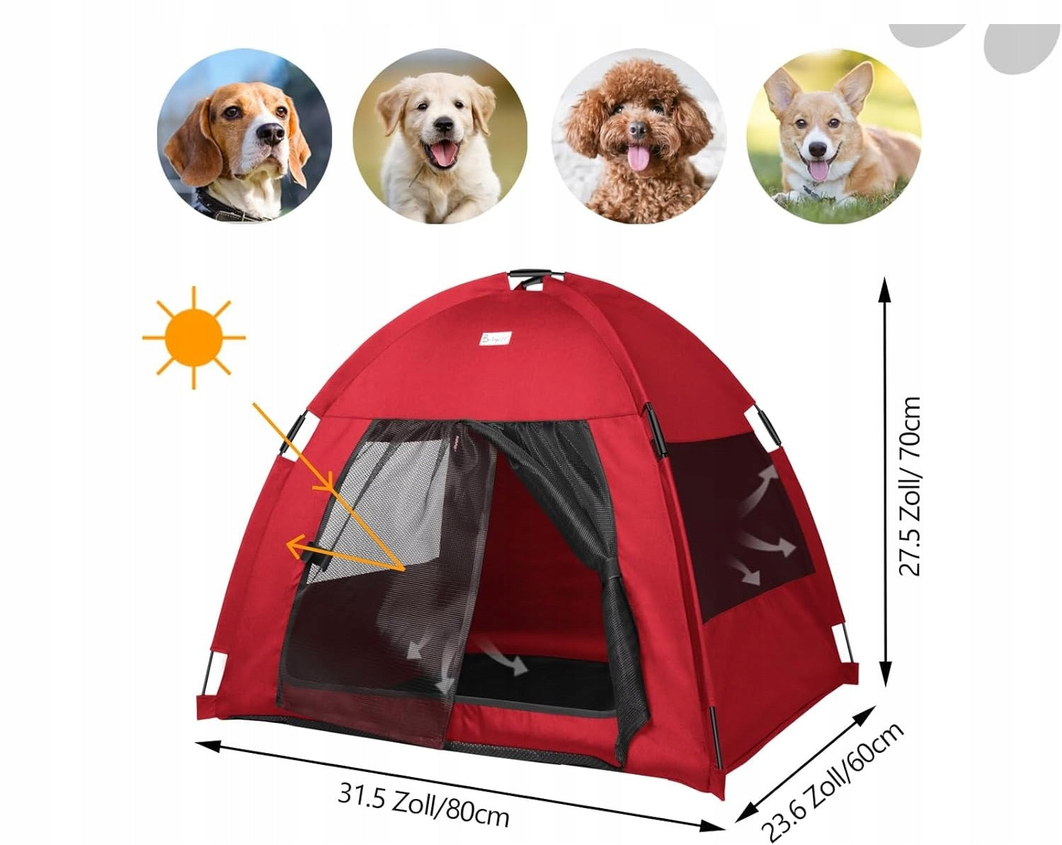 Dog Tent Cat Tent Size L Red Manufacturer code B0DB1W7JNS