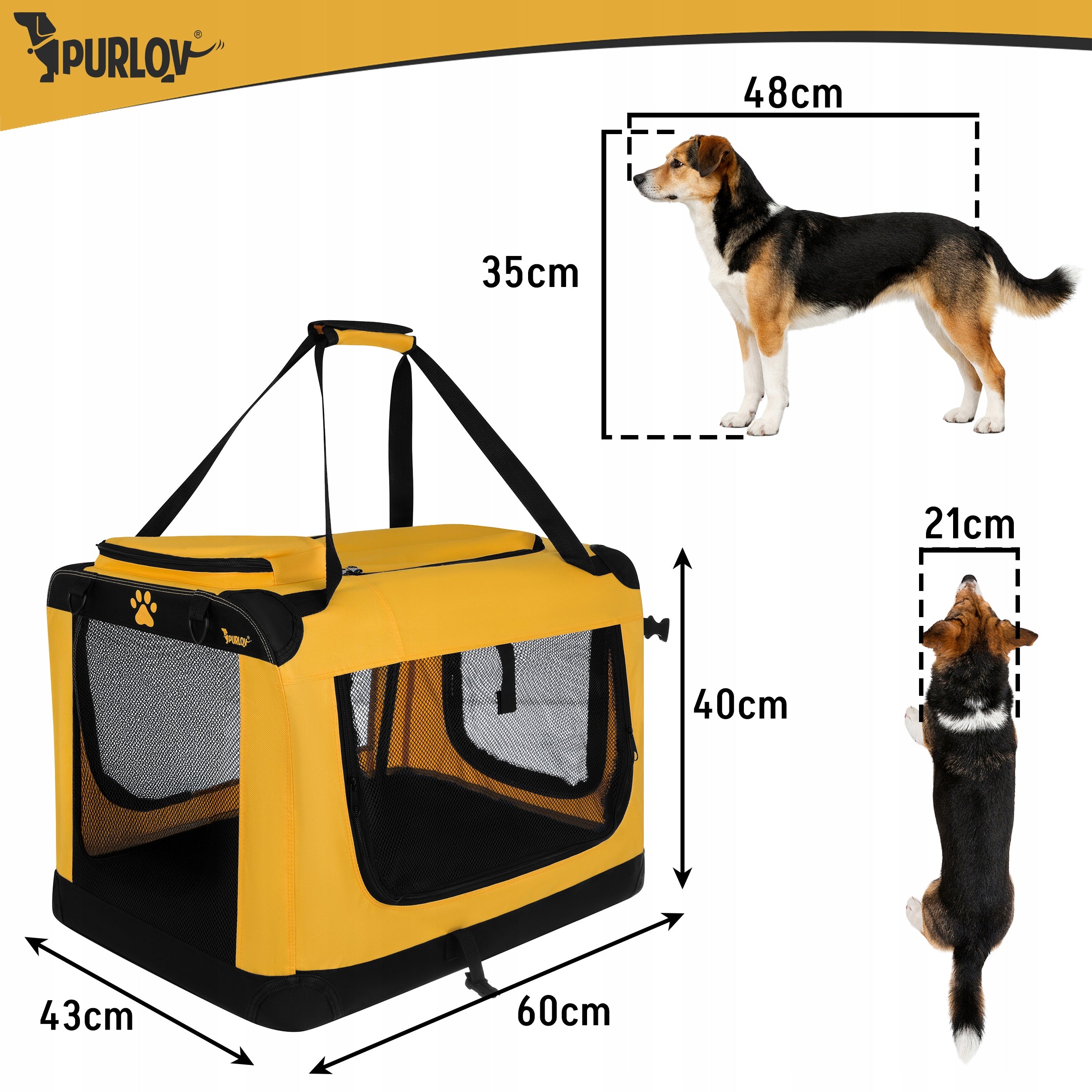 Dog Transporter Carrying Bag Folding Playpen Large for Car Brand Purlov